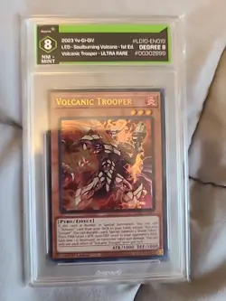 Yu-Gi-Oh! 2023 1st Edition Ultra Rare Volcanoc Trooper Graded Near Mint 8 - Image 1
