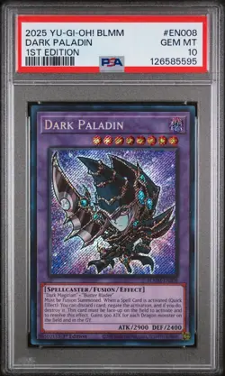2025 YU-GI-OH! BLMM-BATTLES OF LEGEND: MONSTER MAYHEM #EN008 DARK PALADIN PSA 10 - Image 1