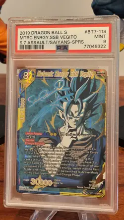 Dragonball Super Card Meteoric SSB Vegito BT7-118 SPR-S 2019 SIGNATURE PSA9 - Image 2
