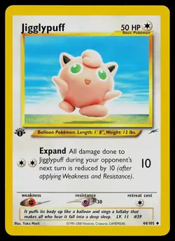 Pokemon Card - Jigglypuff Neo Destiny 44/105 Uncommon 1st Edition - Image 1