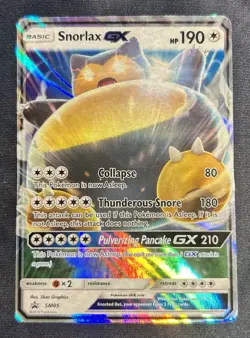 Snorlax GX SM05 Pokemon Full Art Ultra Rare Holo Card Sun & Moon Promo - Image 1