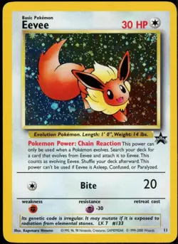 Eevee 11 Black Star Promo Rare WOTC 2000 Pokemon Card MP - Image 1