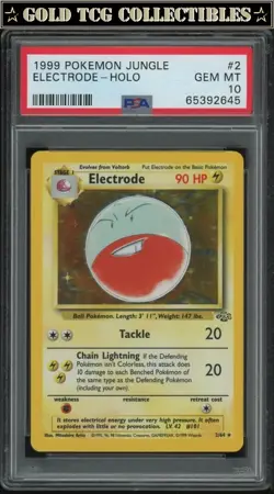 PSA 10 ⭐ Pokemon Electrode 2 Jungle Holo Graded Card - Image 1