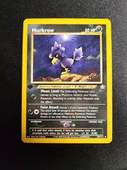 Murkrow 24/111 -1st Edition- Rare Neo Genesis Pokemon Card - Image 1