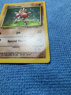 Pokemon TCG Hitmonchan Base Set Holo Unlimited Rare Card 7/102 - Image 3