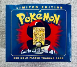 23K Gold Plated CHARIZARD Trading Card 1999 Burger King Pokemon Ball Blue SEALED - Image 3