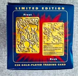 23K Gold Plated CHARIZARD Trading Card 1999 Burger King Pokemon Ball Blue SEALED - Image 4
