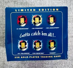 23K Gold Plated CHARIZARD Trading Card 1999 Burger King Pokemon Ball Blue SEALED - Image 5