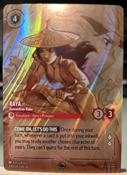Disney Lorcana TCG Raya Kumandran Rider Enchanted Holo Card 214/204 Azurite Sea - Image 1