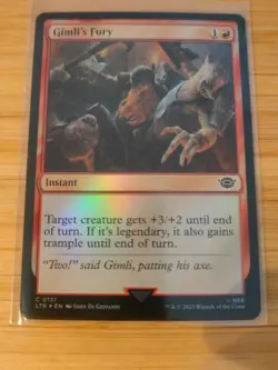 MTG Gimli's Fury (FOIL) 0131 Lord of the Rings M/NM Free UK P&P - Image 1