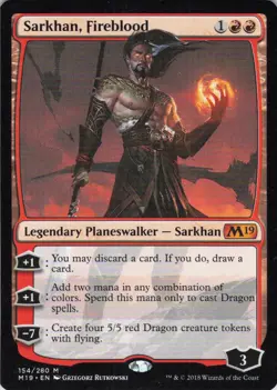 MTG Sarkhan, Fireblood (154) | NM | Core Set 2019 {M19} - Image 1