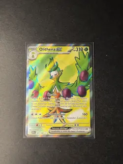 Pokemon Karte Olithena EX 207/182 Ewige Rivalen Full Art Holo Near Mint Deutsch - Image 1