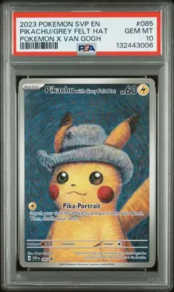 Pokemon Pikachu con cappello in feltro grigio Van Gogh Full Art Promo SVP EN 085 - Image 1