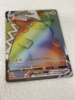 Pokemon TCG Vivid Voltage Rainbow Pikachu VMAX Secret Rare Card 188/185 - Image 2