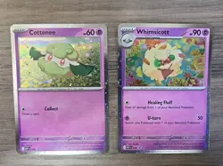 Pokemon Whimsicott + Cottonee MEP 018 019 Phantasmal Flames Promo 2 Card Lot NM - Image 1
