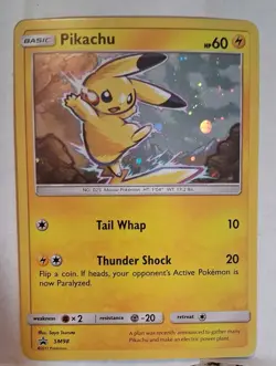 TCG POKEMON Pikachu SM98 Sun&Moon Ultra Rare Holo Black Star Promo Pokemon Card - Image 1