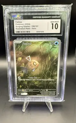 FEEBAS #198 CGC 10 GEM MINT Illustration Rare Surging Sparks Pokemon Go Card - Image 1