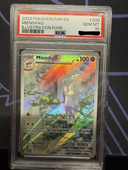 Mienshao Pokemon TCG Paradox Rift 200/182 Illustration Rare Card PSA 10 - Image 1