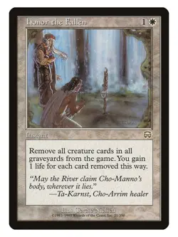 Honor the Fallen MTG Mercadian Masque Rare LP Lightly Played Single Card - Image 1