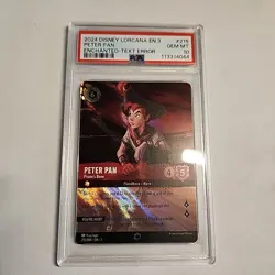 Disney Lorcana Peter Pan Enchanted 215/204 - Misprint Error PSA 10 Gem Mint MT - Image 1
