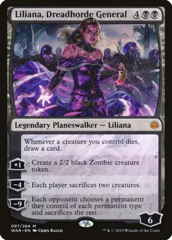 LILIANA DREADHORDE GENERAL 1x Rare Magic War of the Spark MTG EX - Image 1