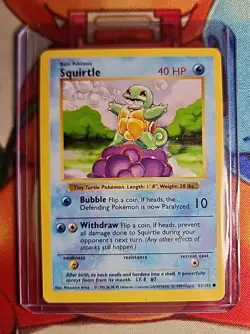 Pokemon TCG Squirtle 63/102 Base Set Shadowless - NM 💎 - Image 1