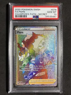🔥 Pokemon PSA 10 Champion’s Path Full Art Secret Rare Piers #078 - Image 1