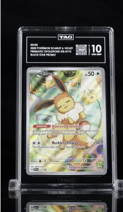 Pokemon 2025 SVP Black Star Promo Prismatic Evolution #173 Eevee PSA 10 - Image 1
