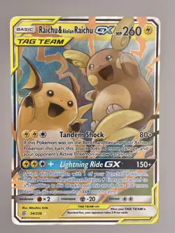 Pokemon TCG Raichu & Alolan Raichu GX Unified Minds 54/236 - Image 1
