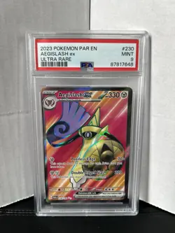 2023 POKEMON PARADOX RIFT PAR EN #230 AEGISLASH ex ULTRA RARE - PSA 9 LOW POP - Image 1