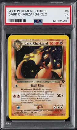 2000 POKEMON ROCKET #4 DARK CHARIZARD-HOLO PSA 5 - Image 1