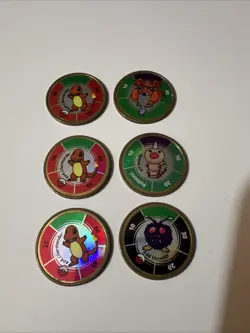 Hasbro Pokemon Battling Coin Game Coins Lot Of 6 1999 - Image 1