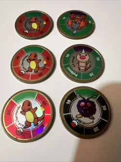 Hasbro Pokemon Battling Coin Game Coins Lot Of 6 1999 - Image 3