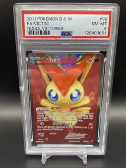 Pokemon Victini Noble Victories Full Art #98 PSA 8 NM-MT - Image 1