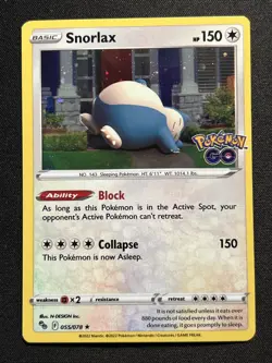 🌀 Pokemon Snorlax Cosmic Cosmo Holo 055/078 - Set Stamped Go Swirl 🌀 NM - Image 4