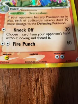 Ludicolo Delta Species Reverse Holo Card 6/100 Damaged - Image 2