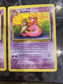 Vintage Pokemon Card Lot (2) - Slowpoke 55/62 Slowbro 43/62 - WOTC Fossil Set - Image 2