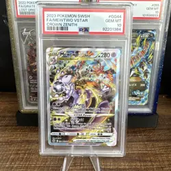 PSA 10 Mewtwo VSTAR GG44 Alt Art Crown Zenith Pokemon Card - Image 1