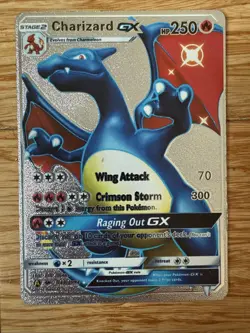 Charizard GX 250HP Silver Foil Fan Art Card Raging Out GX?????? - Image 1