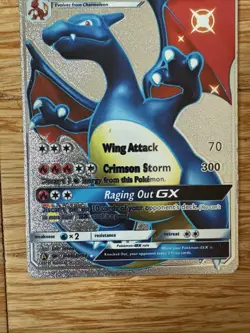 Charizard GX 250HP Silver Foil Fan Art Card Raging Out GX?????? - Image 2