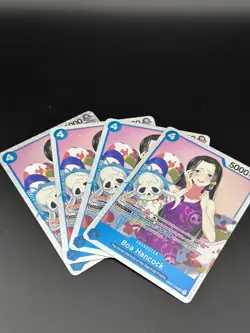 OP01-078 Boa Hancock Super Rare English One Piece TCG Card Playset x 4 - Image 1