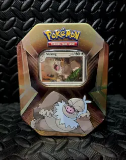 Pokemon Triple Whammy SLAKING Tin 3 Booster Packs 3 Foil Cards TCG New & Sealed - Image 1