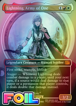 x1 Lightning, Army of One FOIL FIN Final Fantasy MTG 320 FULL ART BORDERLESS 1x - Image 1