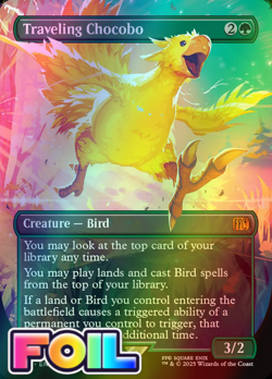 x1 Traveling Chocobo FOIL FIN Final Fantasy MTG 406 FULL ART BORDERLESS 1x - Image 1