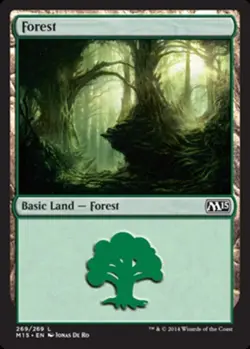 Forest (269) Light Play, English Magic the Gathering MTG Magic 2015 - Image 1