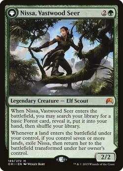 Nissa Vastwood Seer 1x FOIL ORI MTG Magic Origins Mythic MINT green - Image 1