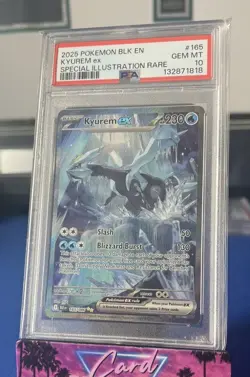 2025 POKEMON BLK EN-BLACK BOLT SPECIAL ILLUSTRATION RARE #165 KYUREM EX PSA 10 - Image 1