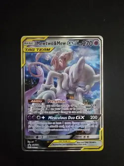Pokemon TCG Mewtwo & Mew GX SM191 Black Star Promo Card Near Mint Condition - Image 1
