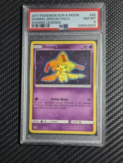 Pokemon Shining Jirachi Sun & Moon Shining Legends PSA 8 NM-MT 62/80 - Image 1