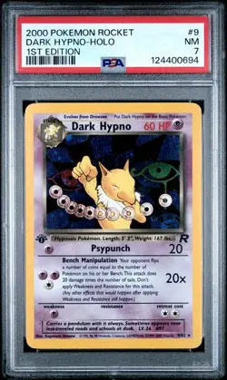 2000 POKEMON ROCKET 1ST ED #9 DARK HYPNO-HOLO PSA 7 - Image 1